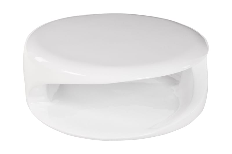 Popadak Soffbord 80 cm Runt med Förvaring Hylla - Glasfiber/Vit - Möbler - Bord & matgrupper - Soffbord
