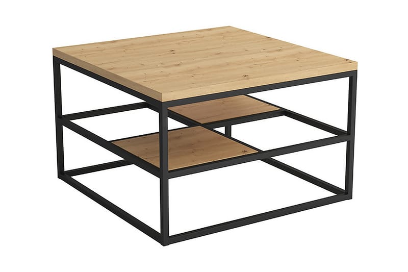 Readingge Soffbord 70 cm med Förvaring Hylla - Ekfärg/Svart - Möbler - Bord & matgrupper - Soffbord