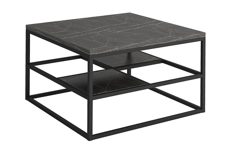 Readingge Soffbord 70 cm med Förvaring Hylla Marmormönster - Svart - Möbler - Bord & matgrupper - Soffbord