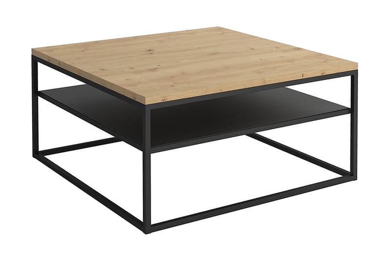 Rogate Soffbord 85 cm med Förvaring Hylla - Ekfärg/Svart - Möbler - Bord & matgrupper - Soffbord