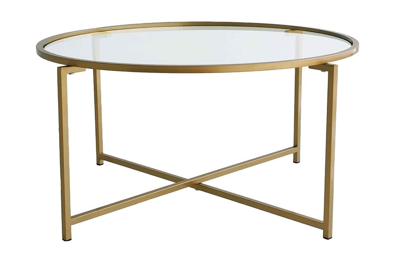 Rowman Soffbord 83 cm Runt - Guld/Glas - Möbler - Bord & matgrupper - Soffbord