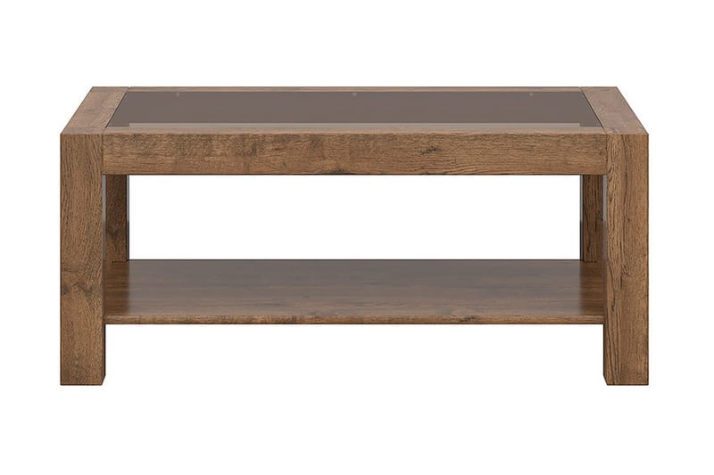 Rumbi Soffbord 106 cm med Förvaring Hylla - Glas/Ekfärg - Möbler - Bord & matgrupper - Soffbord