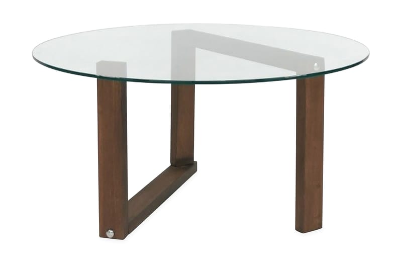 Sabani Soffbord 80 cm Runt - Glas/Valnötsbrun - Möbler - Bord & matgrupper - Soffbord
