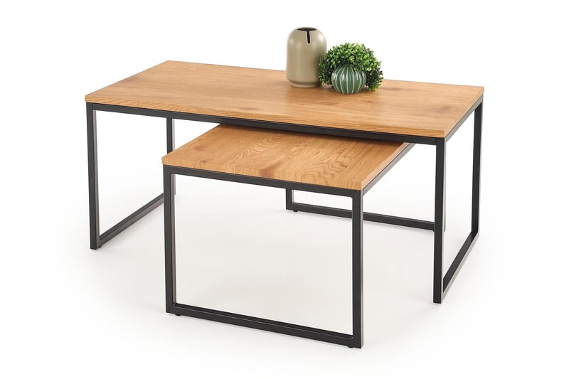 Sabrosa Satsbord 100 cm 2 Bord - Ekfärg/Svart - Möbler - Bord & matgrupper - Soffbord