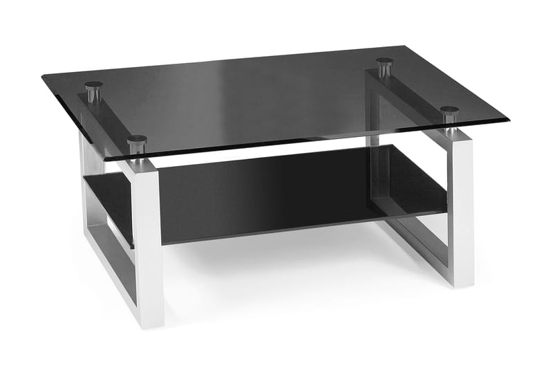 Sala Soffbord 110 cm med Förvaring Hylla - Glas/Svart/Vit - Möbler - Bord & matgrupper - Soffbord