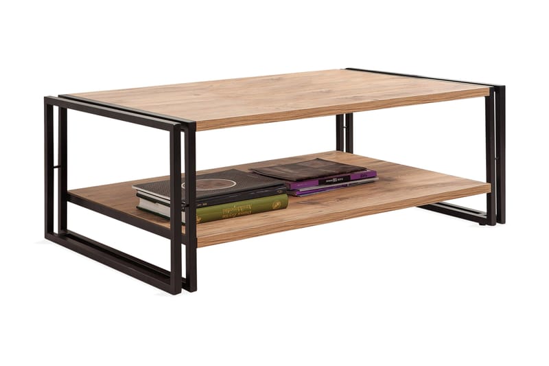 Sapphira Soffbord 110 cm med Förvaring Hylla - Trä/Svart - Möbler - Bord & matgrupper - Soffbord