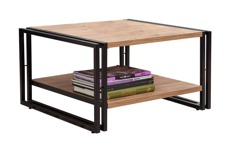 Sapphira Soffbord 70 cm med Förvaring Hylla - Trä/Svart - Möbler - Bord & matgrupper - Avlastningsbord - Brickbord & småbord
