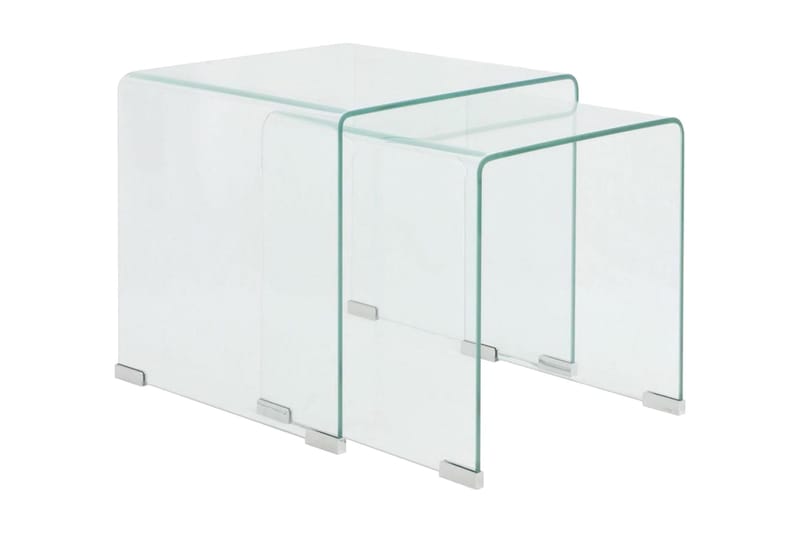 Satsbord 2 st bord härdat klarglas - Transparent - Möbler - Bord & matgrupper - Soffbord