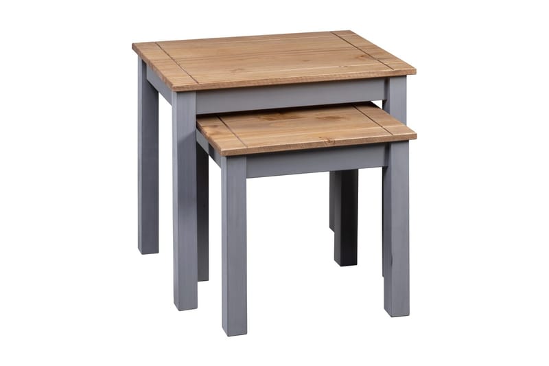 Satsbord 2 st grå massiv furu panama - Grå - Möbler - Bord & matgrupper - Soffbord