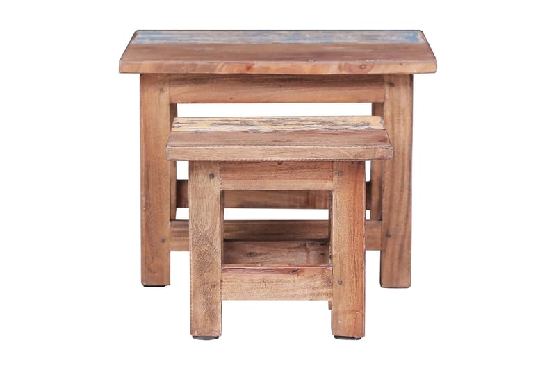 Satsbord 2 st massivt återvunnet trä - Brun - Möbler - Bord & matgrupper - Avlastningsbord - Satsbord
