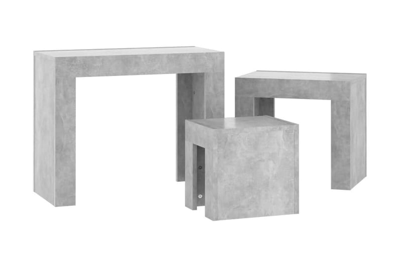 Satsbord 3 st betonggrå spånskiva - Grå - Möbler - Bord & matgrupper - Avlastningsbord - Satsbord