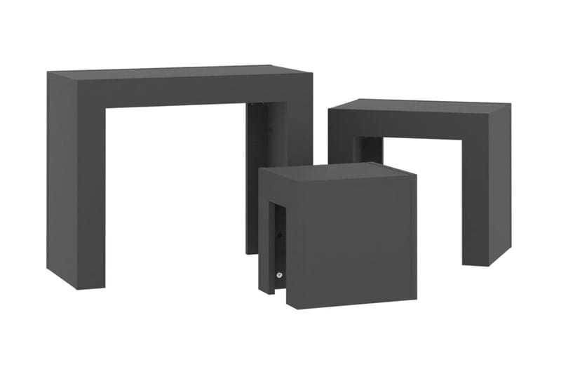 Satsbord 3 st grå spånskiva - Grå - Möbler - Bord & matgrupper - Avlastningsbord - Satsbord