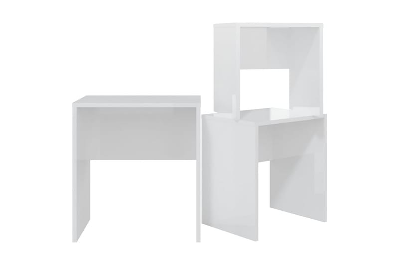 Satsbord 3 st vit högglans spånskiva - Vit - Möbler - Bord & matgrupper - Avlastningsbord & sidobord - Satsbord