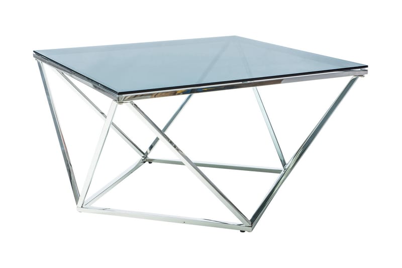Silvero Soffbord 80 cm - Glas/Silver - Möbler - Bord & matgrupper - Avlastningsbord - Lampbord
