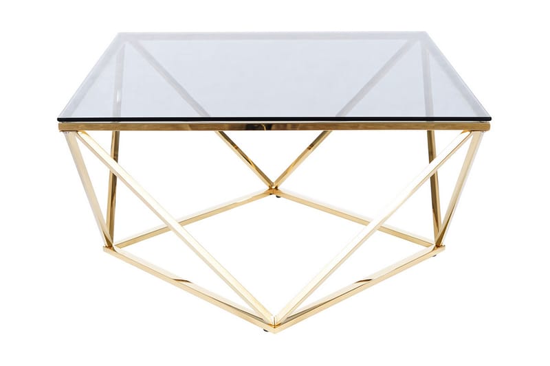 Silvero Soffbord 80 cm - Rökfärgat Glas/Guld - Möbler - Bord & matgrupper - Soffbord