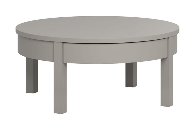 Simple Soffbord 80 cm Runt med Förvaring Lådor Lågt Grå - VOX - Möbler - Bord & matgrupper - Soffbord