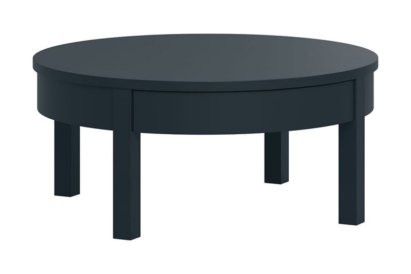Simple Soffbord 80 cm Runt med Förvaring Lådor Lågt Svart - VOX - Möbler - Bord & matgrupper - Soffbord