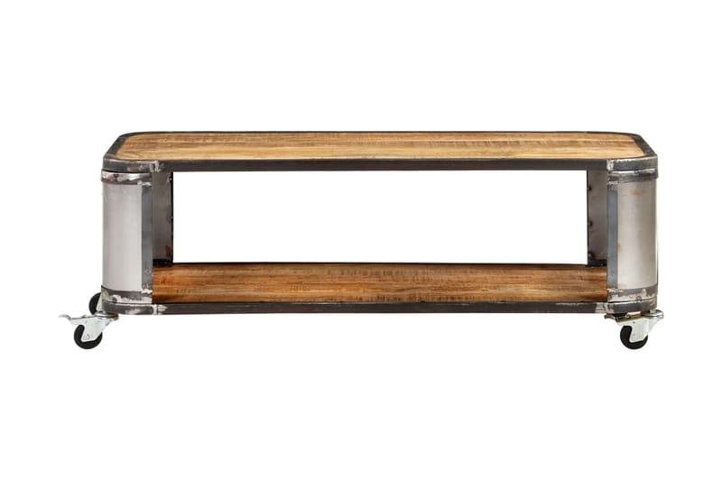 Soffbord 100x50x35 cm massivt mangoträ - Vit - Möbler - Bord & matgrupper - Soffbord - Soffbord med hjul
