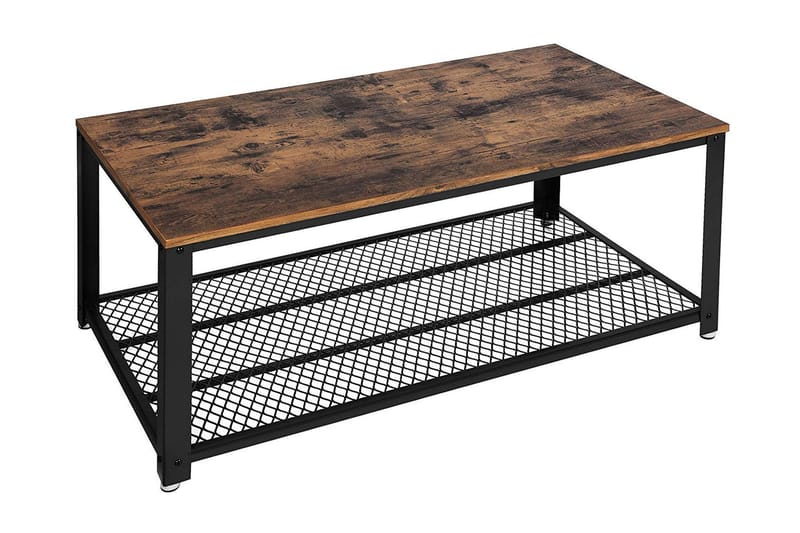 Soffbord 106 cm med Förvaring Hylla + Låda Rustik/Brun - Vasagle - Möbler - Bord & matgrupper - Soffbord