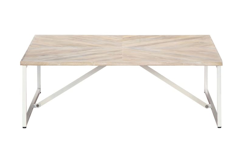 Soffbord 110x110x36 cm massivt mangoträ - Vit - Möbler - Bord & matgrupper - Soffbord