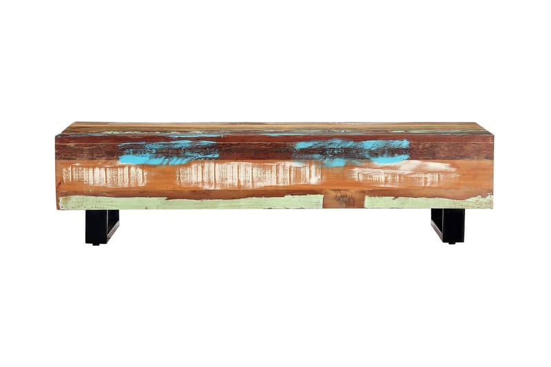 Soffbord 120x50x30 cm massivt återvunnet trä och stål - Brun - Möbler - Bord & matgrupper - Soffbord