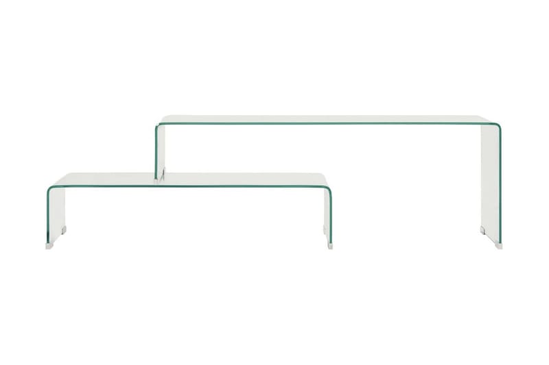 Soffbord 2 delar 90x30x20/110x30x40 cm härdat glas - Transparent - Möbler - Bord & matgrupper - Spelbord - Shuffleboard