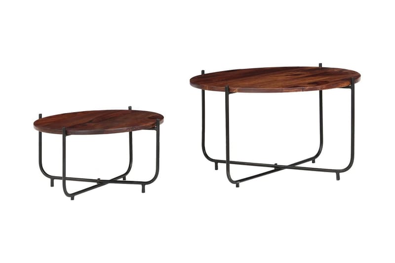 Soffbord 2 delar massivt sheshamträ 60x35 cm - Brun - Möbler - Bord & matgrupper - Soffbord