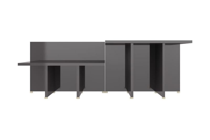Soffbord 2 st grå högglans 111,5x50x33 cm spånskiva - Grå - Möbler - Bord & matgrupper - Soffbord