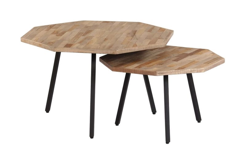 Soffbord 2 st hexagonala återvunnen teak - Brun - Möbler - Bord & matgrupper - Soffbord