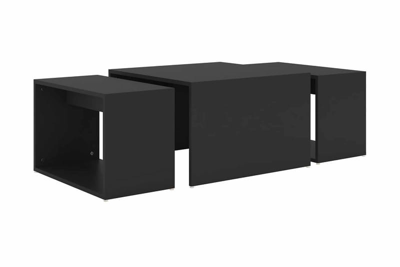 Soffbord 3 delar svart 60x60x30 cm spånskiva - Svart - Möbler - Bord & matgrupper - Soffbord
