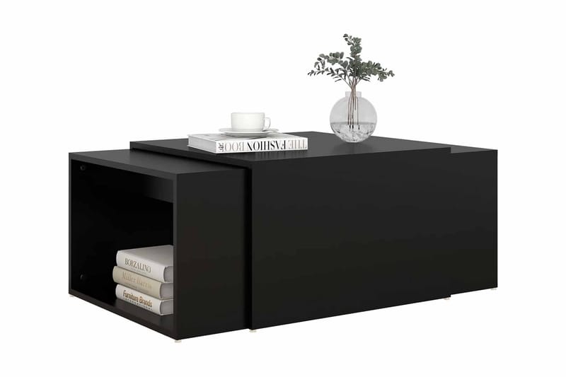 Soffbord 3 delar svart 60x60x30 cm spånskiva - Svart - Möbler - Bord & matgrupper - Soffbord