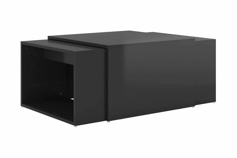 Soffbord 3 delar svart högglans 60x60x30 cm - Svart - Förvaring - Skåp - Vitrinskåp