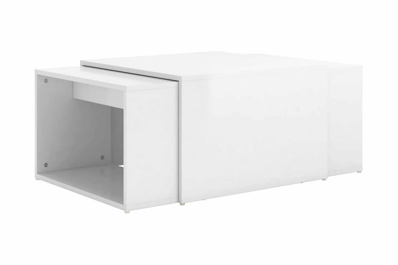 Soffbord 3 delar vit högglans 60x60x30 cm - Vit - Möbler - Bord & matgrupper - Soffbord