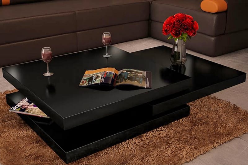 Soffbord 3 nivåer högglans svart - Svart - Möbler - Bord & matgrupper - Soffbord