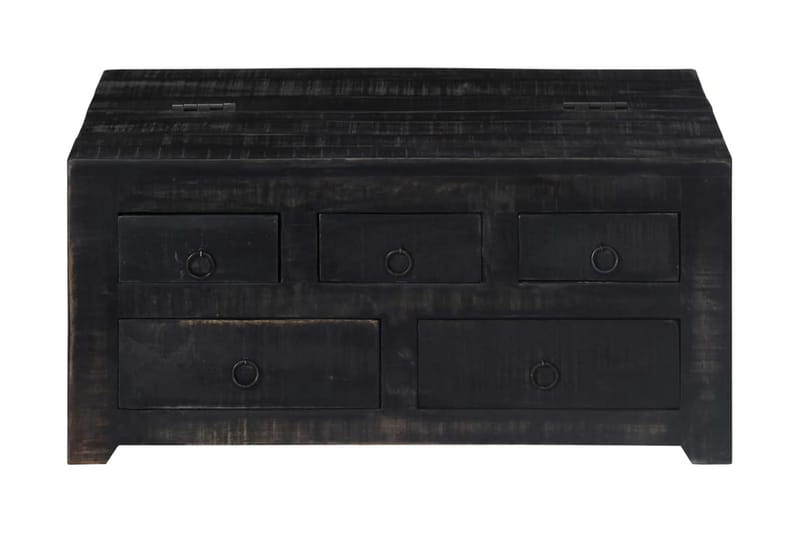 Soffbord 65x65x30 cm svart massivt mangoträ - Svart - Möbler - Bord & matgrupper - Soffbord
