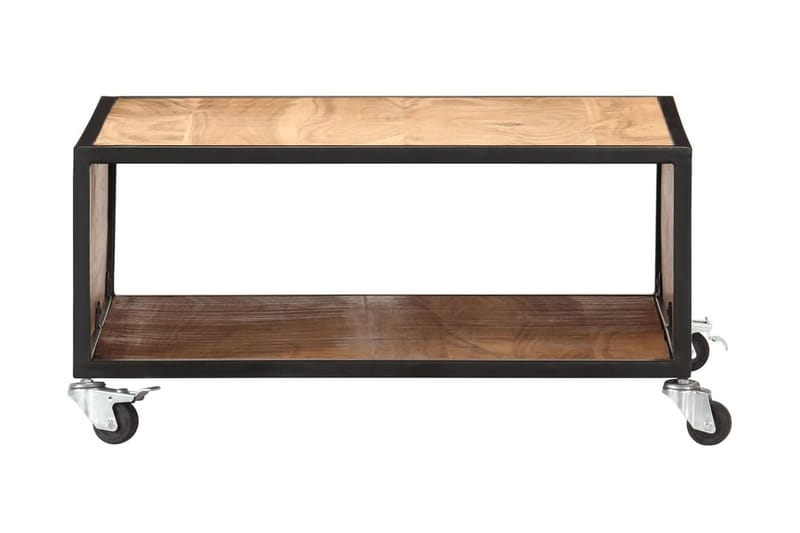 Soffbord 70x70x32 cm massivt akaciaträ - Brun - Möbler - Bord & matgrupper - Soffbord - Soffbord med hjul
