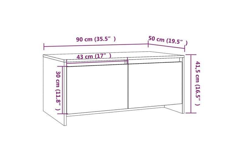 Soffbord betonggrå 90x50x41,5 cm spånskiva - Grå - Möbler - Bord & matgrupper - Soffbord