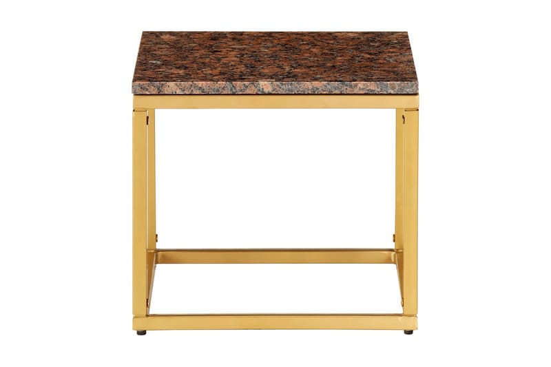 Soffbord brun 40x40x35 cm äkta sten med marmorstruktur - Brun - Möbler - Bord & matgrupper - Soffbord