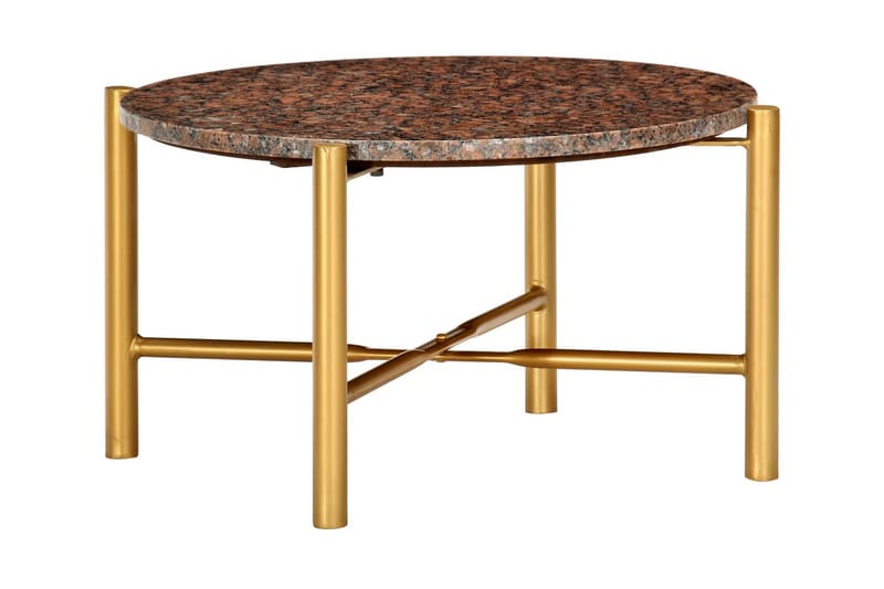Soffbord brun 60x60x35 cm äkta sten med marmorstruktur - Brun - Möbler - Bord & matgrupper - Soffbord
