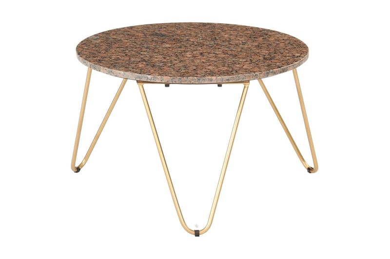 Soffbord brun 65x65x42 cm äkta sten med marmorstruktur - Brun - Möbler - Bord & matgrupper - Soffbord