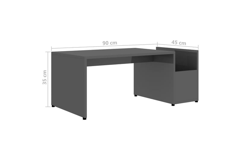 Soffbord grå högglans 90x45x35 cm spånskiva - Grå - Möbler - Bord & matgrupper - Soffbord