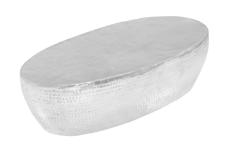 Soffbord hamrad aluminium 100x50x28 cm silver - Silver - Möbler - Bord & matgrupper - Soffbord