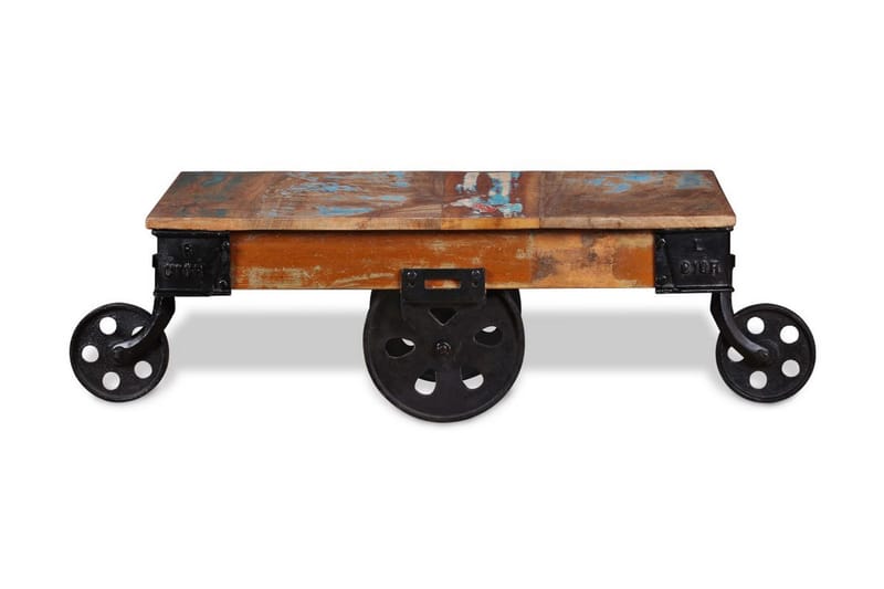 Soffbord i återvunnet trä 90x45x35 cm - Brun - Möbler - Bord & matgrupper - Soffbord - Soffbord med hjul
