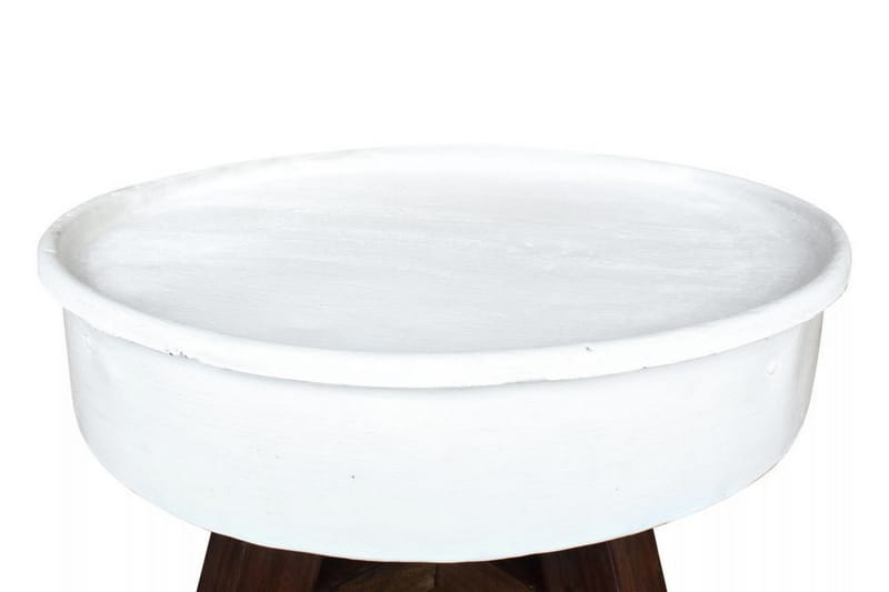 Soffbord i massivt återvunnet trä 60x45 cm vit - Vit - Möbler - Bord & matgrupper - Soffbord