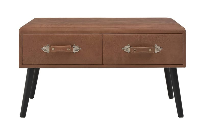 Soffbord mörkbrun 80x40x46 cm konstläder - Brun - Möbler - Bord & matgrupper - Soffbord