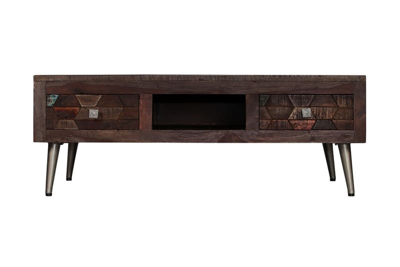 Soffbord massivt återvunnet trä 100x60x35 cm - Valnötsbrun - Möbler - Bord & matgrupper - Soffbord