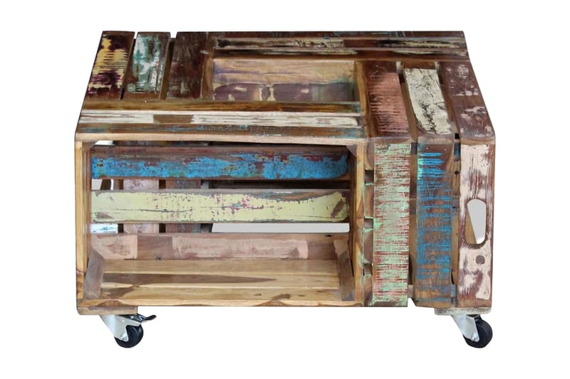 Soffbord massivt återvunnet trä 70x70x35 cm - Flerfärgad - Möbler - Bord & matgrupper - Soffbord