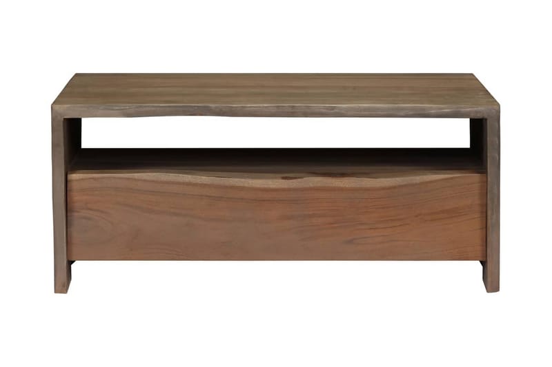 Soffbord massivt akaciaträ levande kant 90x50x40 cm grå - Grå - Möbler - Bord & matgrupper - Soffbord