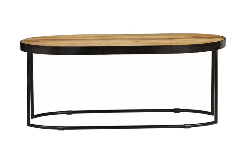 Soffbord massivt grovt mangoträ och stål oval 110 cm - Brun - Möbler - Bord & matgrupper - Soffbord