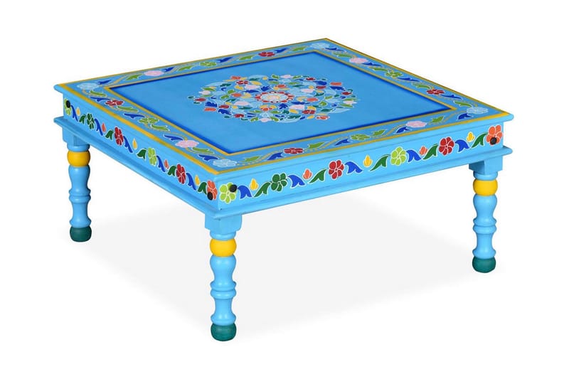 Soffbord massivt mangoträ turkos handmålat - Blå/Grön - Möbler - Bord & matgrupper - Soffbord